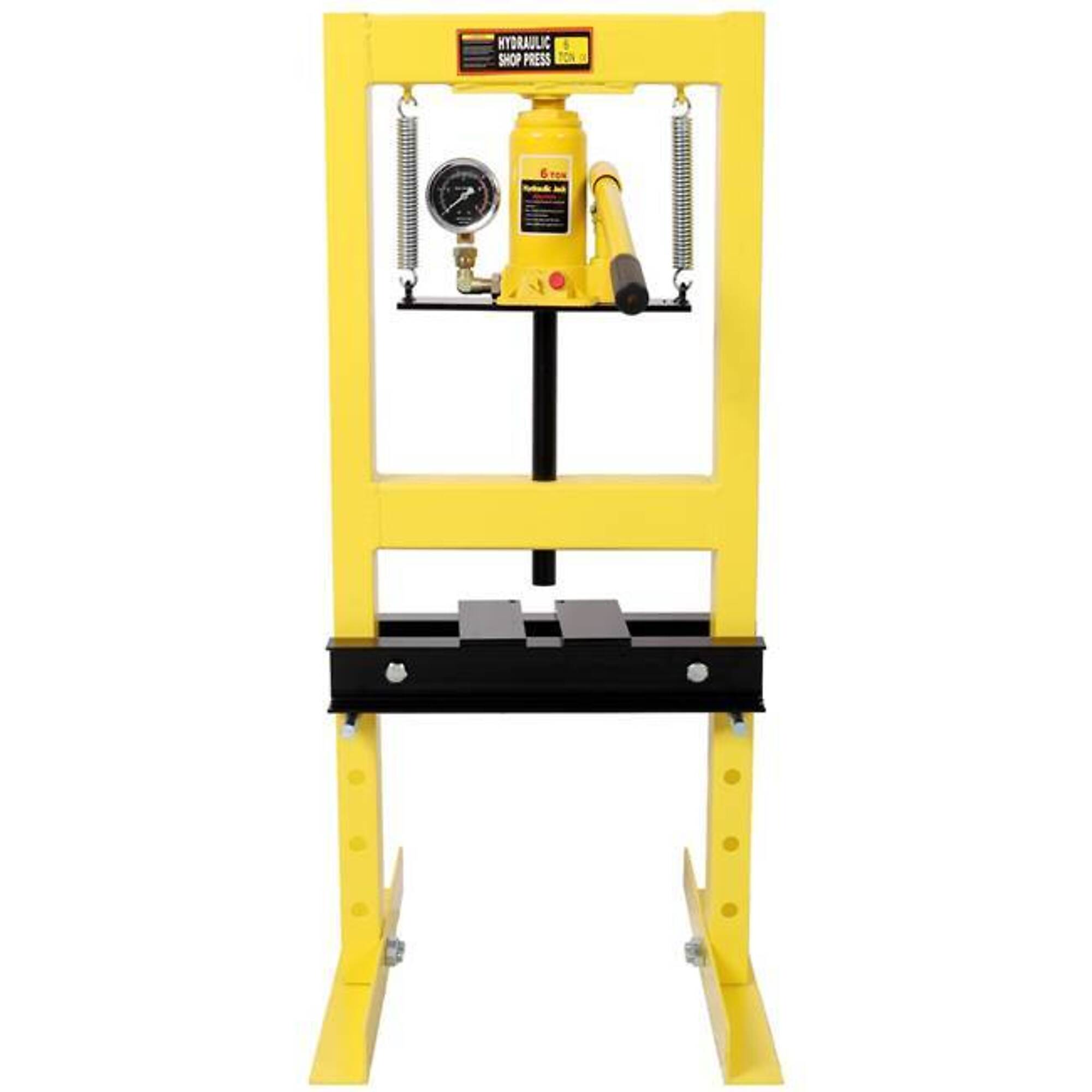 6 Ton Bottle Jack Shop Press with Gauge, Yellow, BAC-W465P358586